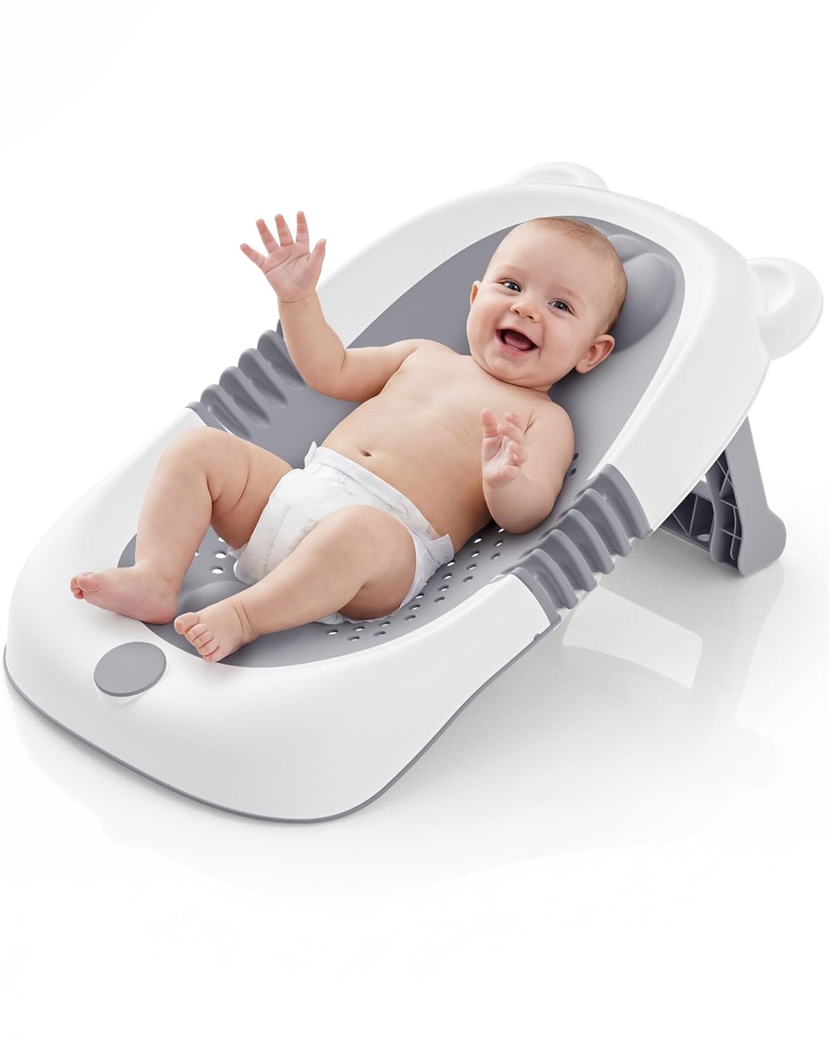 Foldable bath support seat for sink washing