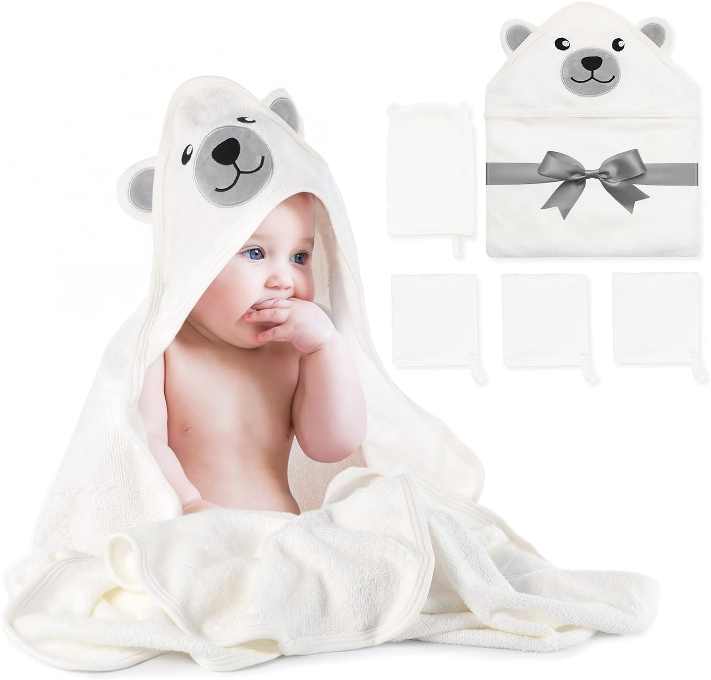 Momcozy baby bath towel set