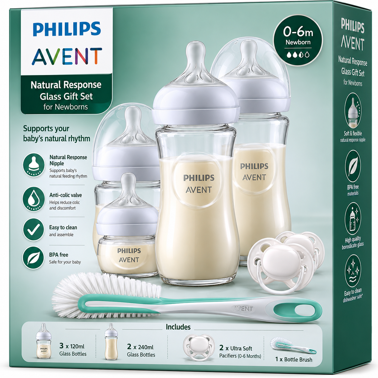 Philips Avent glass bottle set