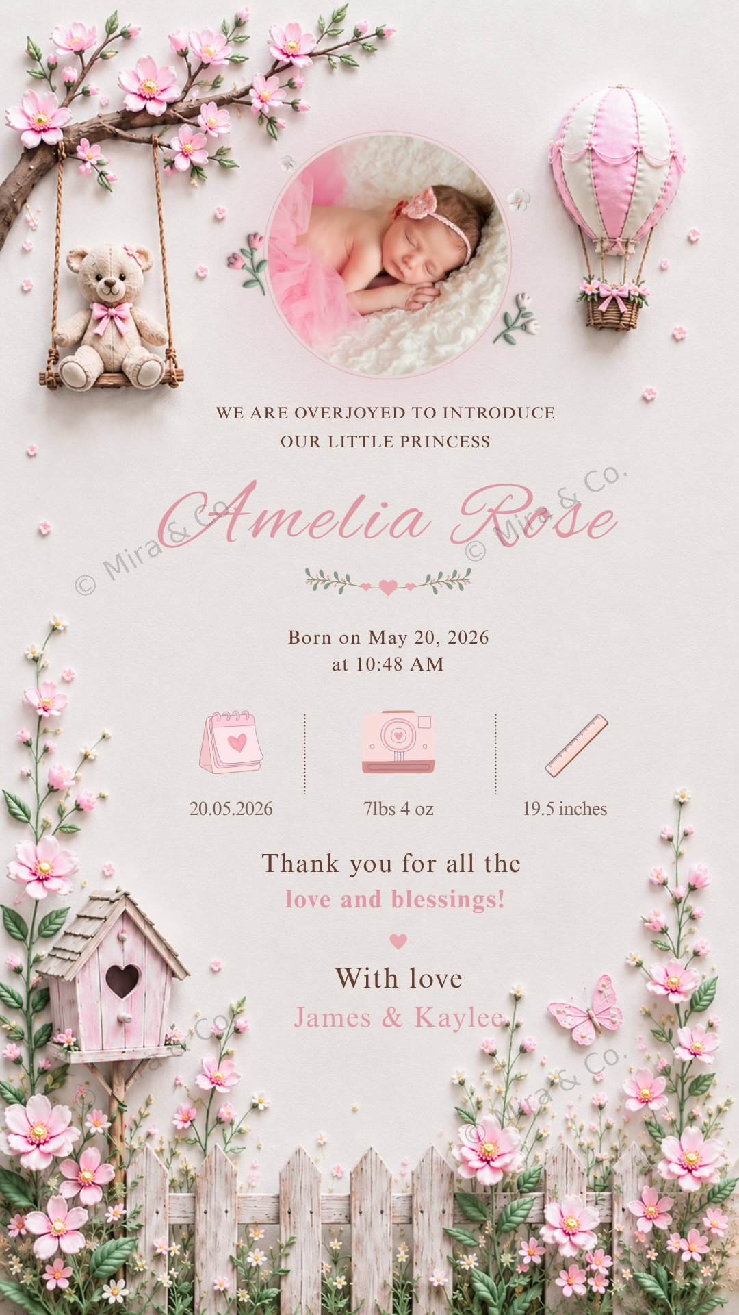 3D Photo Baby Announcement