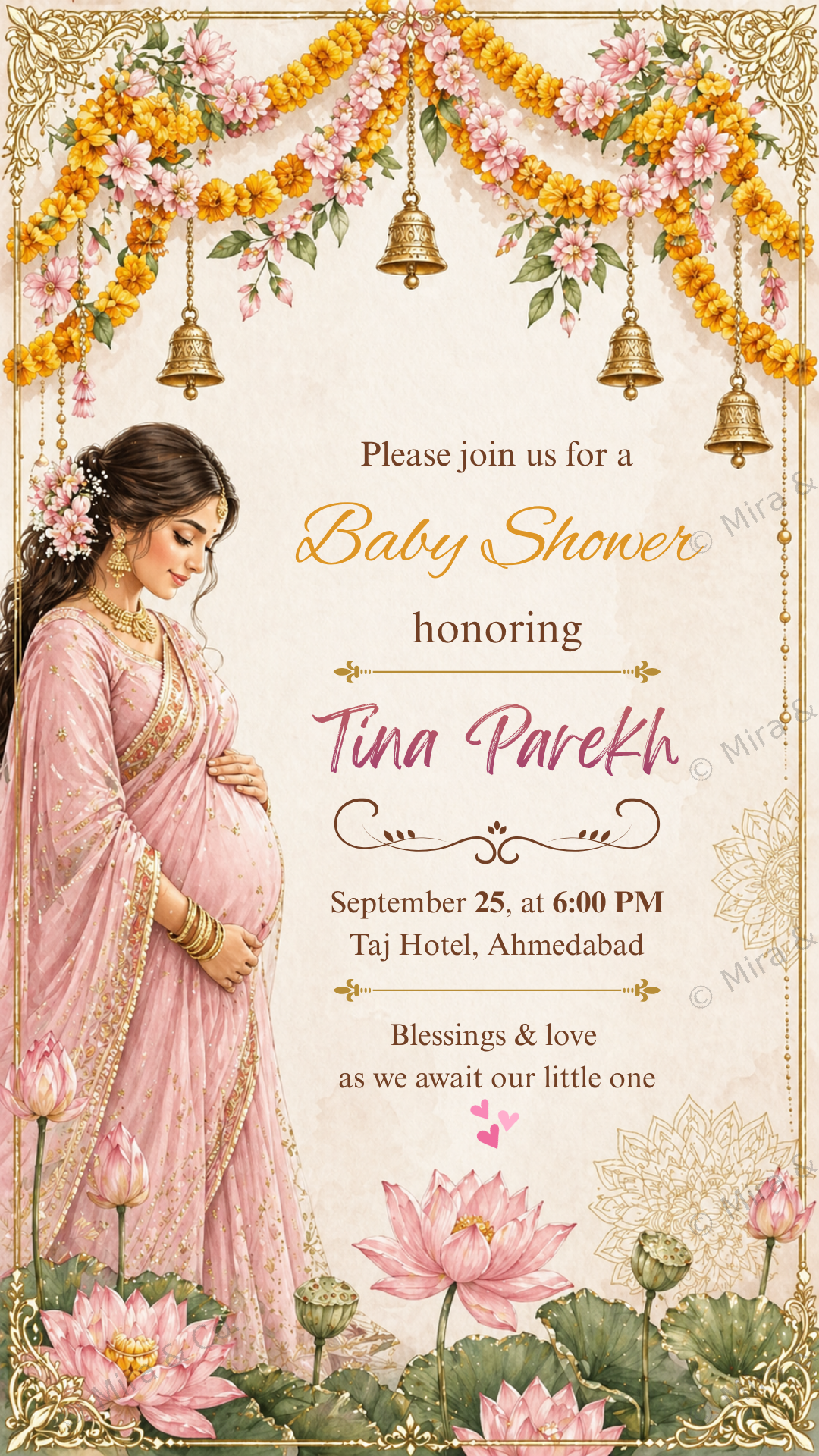 Traditional Godh Bharai Invitation