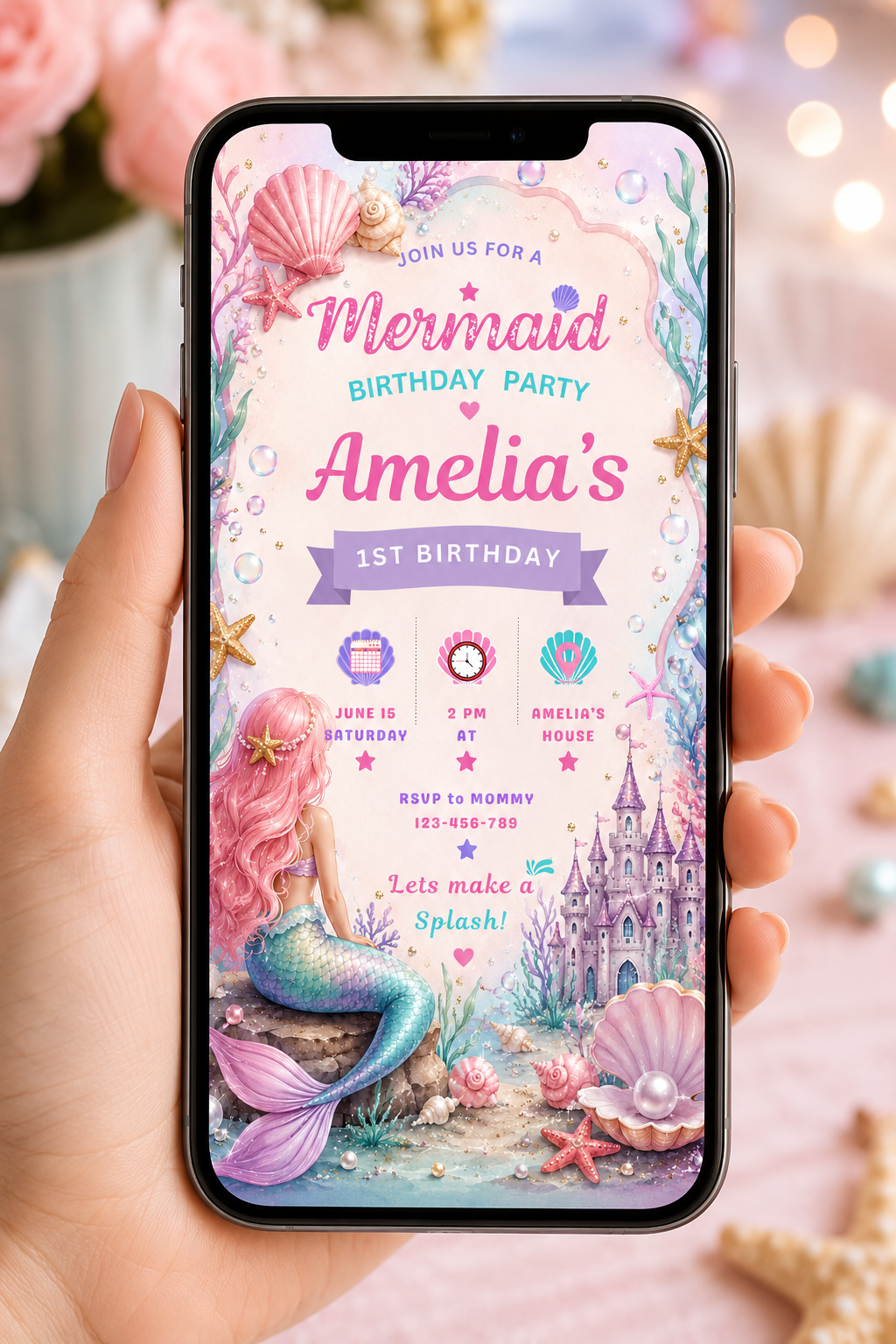 Birthday invitation mockup 3